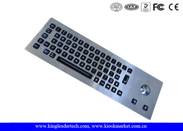 주문 LED 역광선 트랙볼, 64의 열쇠를 가진 산업 스테인리스 키보드 online manufacture